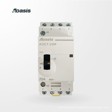 AOASIS AOCT-25M 4P 4NO 25A 220V coil household ac modular contactor manually Hum-free operated